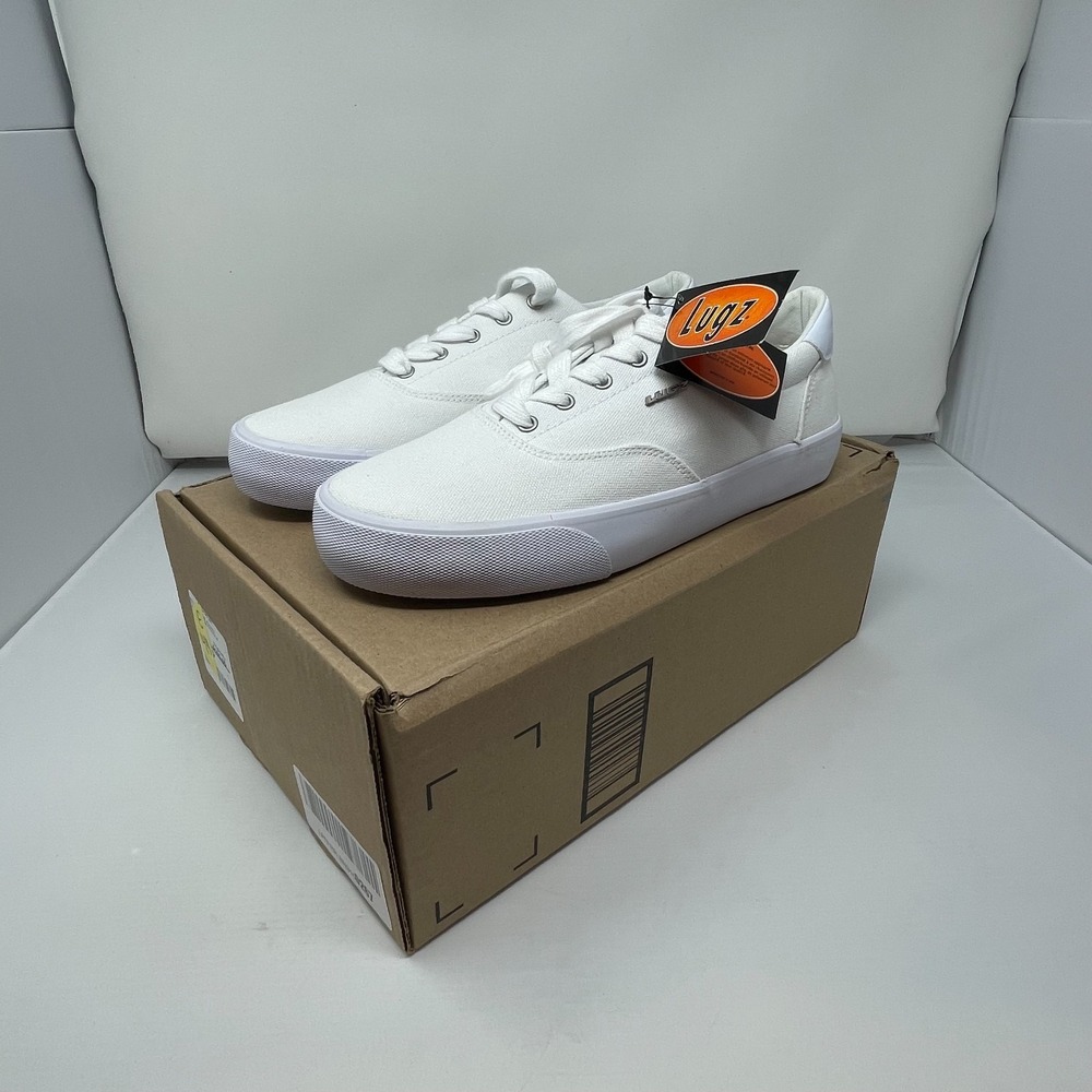 Lugz Flip Womens White Canvas Low Top Lace Up Sneakers Shoes US Size 8 Casual